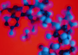 red and blue molecules